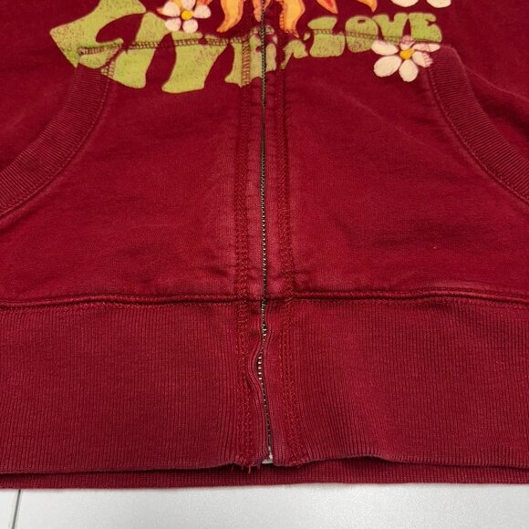 Lucky Brand Red Hoodie with Sun and Floral Design - Picture 4 of 12
